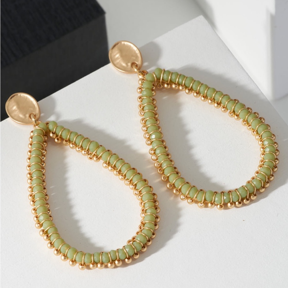 Elegant Gold and Green Chic Palmero Circe Earrings